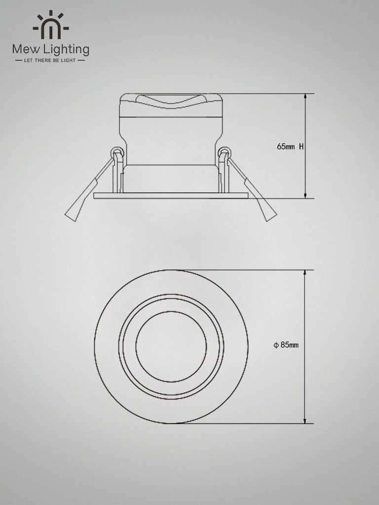 Recessed Spotlight DL02 - 7W CCT Color 75mm cutout - MEW Lighting